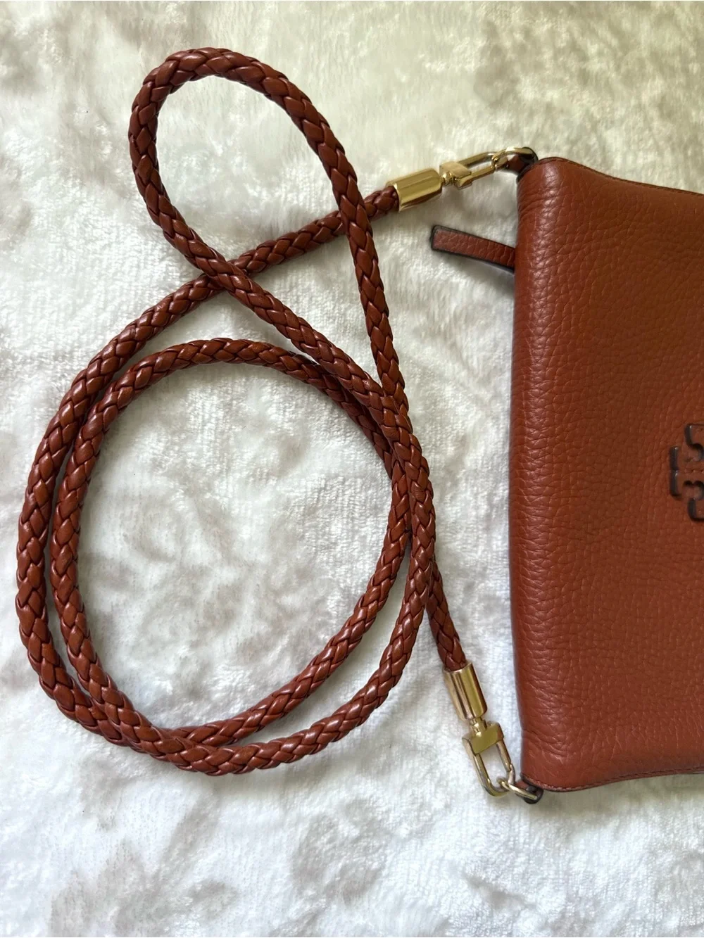 Tory Burch Taylor Pebbled Leather Mini Fold Over Crossbody
